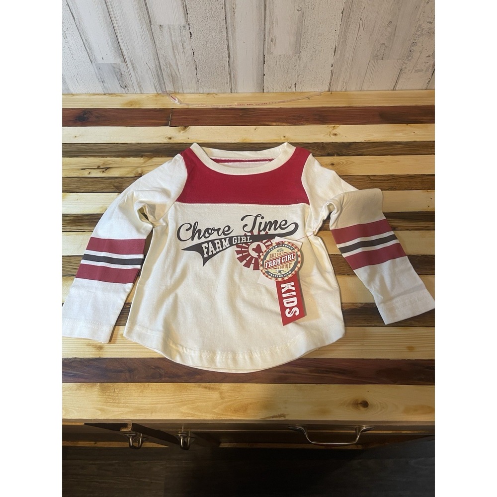 Farm Girl Chore Time Long Sleeve Pullover 12 Months New With Tag